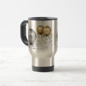 Kerst- en kerstversieringen met gouden en zilver e reisbeker (Voorkant links)