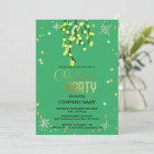 Kerst en Mistletoe groen, sneeuwvlok diamanten Kaart (Staand voorkant)