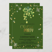 Kerst en Mistletoe groen, sneeuwvlok diamanten Kaart (Voorkant / Achterkant)