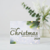 Kerst en Nieuwjaar 2024 vakantie briefkaart (Staand voorkant)