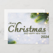 Kerst en Nieuwjaar 2024 vakantie briefkaart (Voorkant / Achterkant)