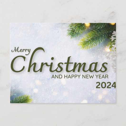 Kerst en Nieuwjaar 2024 vakantie briefkaart (Voorkant)