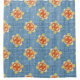 Kerst en Nieuwjaar Feestdagen kinderen spelen blau Douchegordijn