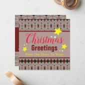 Kerst en Nieuwjaar Papier Wenskaart Notitiekaartje (Voorkant / Achterkant in situ)