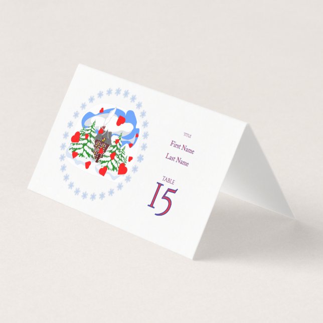 Kerst- en Nieuwjaars huwelijksfeesttafel Kaart (Voorkant)