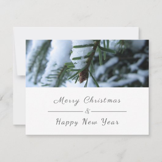 Kerst- en Nieuwjaarskerstkaart - Foto van sparrenb Feestdagenkaart (Voorkant)