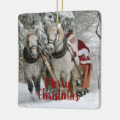 Kerst en paarden keramisch ornament (Links)
