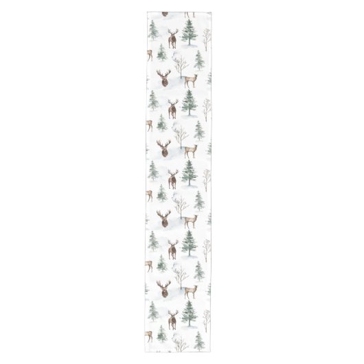 Kerst- en sneeuwkerstbomen medium tafelloper (Voorkant)