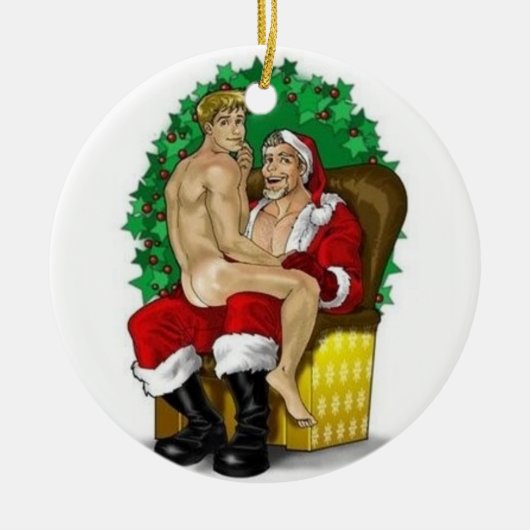 Kerst- en Twink Gay-versiering Keramisch Ornament (Voorkant)