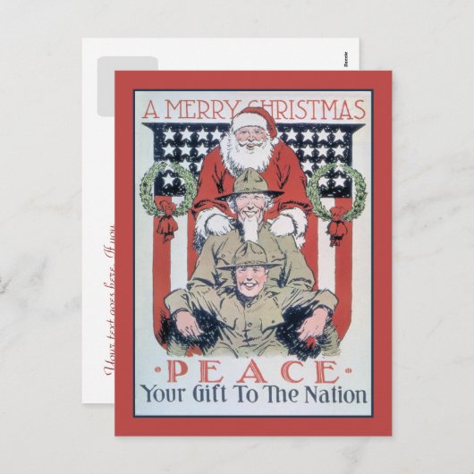  kerst en vrede feestdagenkaart (Voorkant / Achterkant)