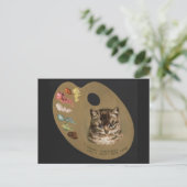 kerst en vrolijk nieuwjaar kat feestdagenkaart (Staand voorkant)