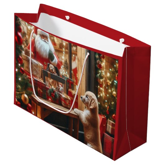 Kerst en wensen groot cadeauzakje (Voorkant Gekanteld)