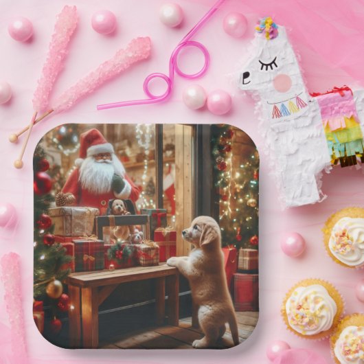 Kerst en wensen papieren bordje (Feest)