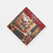 Kerst en wensen servet (Hoek)