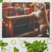 Kerst en wensen theedoek (Gevouwen)