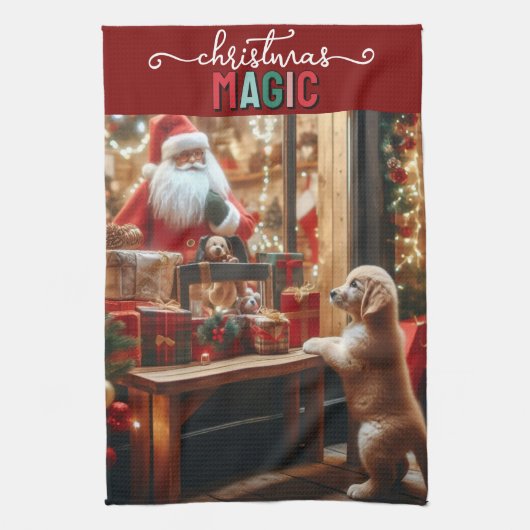 Kerst en wensen theedoek (Verticaal)