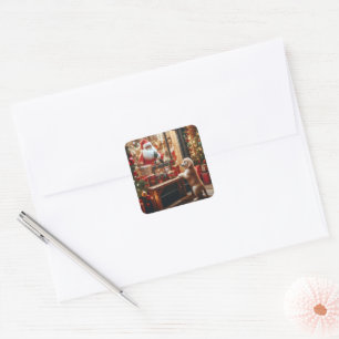 Kerst en wensen vierkante sticker