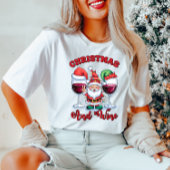 Kerst en wijn T-shirt voor vrouwen