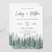 Kerst en winter thema bruiloft uitnodiging (Voorkant / Achterkant)