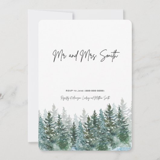 Kerst en winter thema bruiloft uitnodiging (Achterkant)