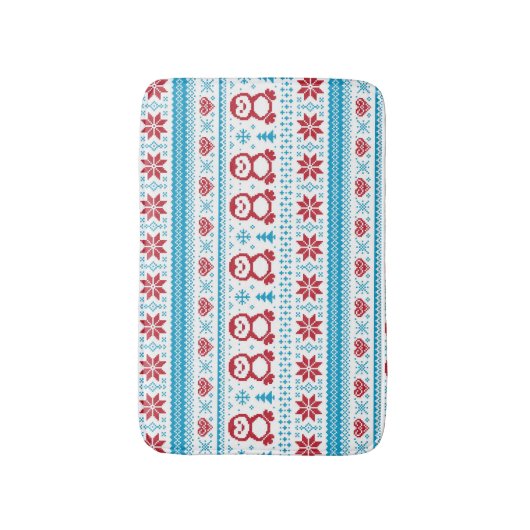 Kerst- en winterbreiwerk badmat (Voorkant Verticaal)