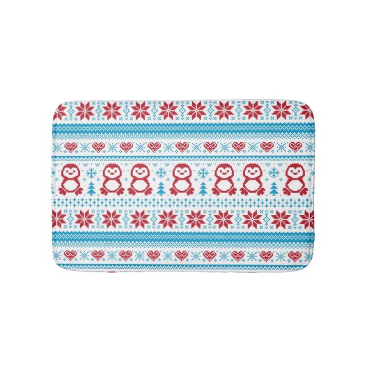 Kerst- en winterbreiwerk badmat (Voorkant)