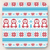 Kerst- en winterbreiwerk bier onderzetter (Voorkant)