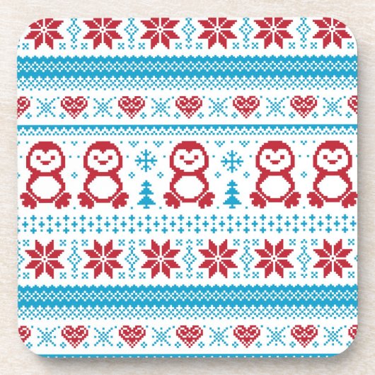 Kerst- en winterbreiwerk bier onderzetter (Voorkant)