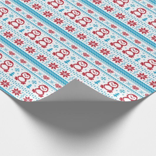 Kerst- en winterbreiwerk cadeaupapier (Hoek)