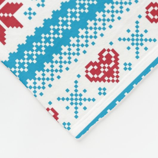 Kerst- en winterbreiwerk fleece deken (Hoek)