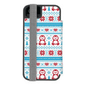 Kerst- en winterbreiwerk incipio iPhone portemonnee hoesje (Agenda Achterkant)