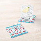 Kerst- en winterbreiwerk kartonnen onderzetters (Insitu)