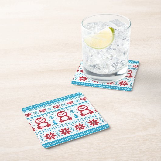 Kerst- en winterbreiwerk kartonnen onderzetters (Insitu)