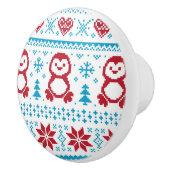 Kerst- en winterbreiwerk keramische knop (Rechts)