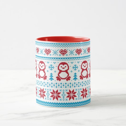 Kerst- en winterbreiwerk mok (Midden)
