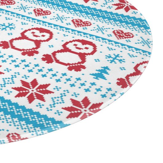 Kerst- en winterbreiwerk snijplank (Hoek)