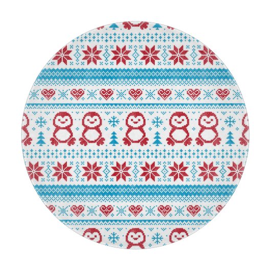 Kerst- en winterbreiwerk snijplank (Voorkant)