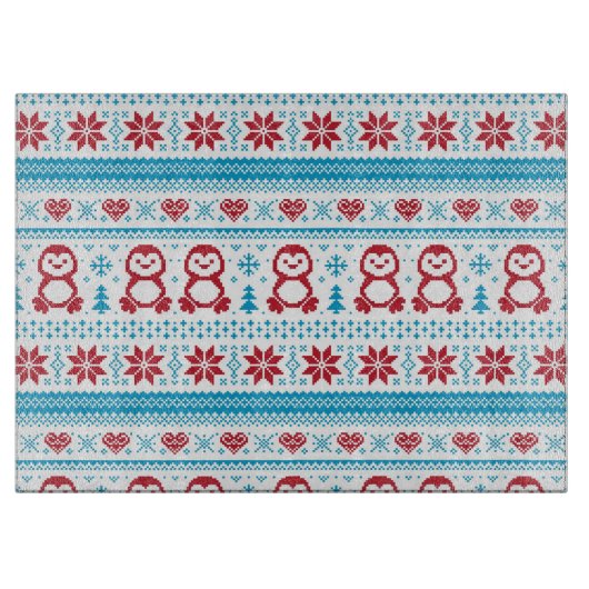 Kerst- en winterbreiwerk snijplank (Voorkant)