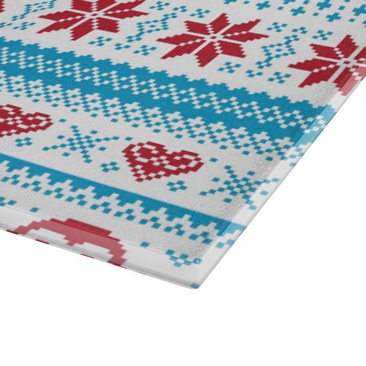 Kerst- en winterbreiwerk snijplank (Hoek)