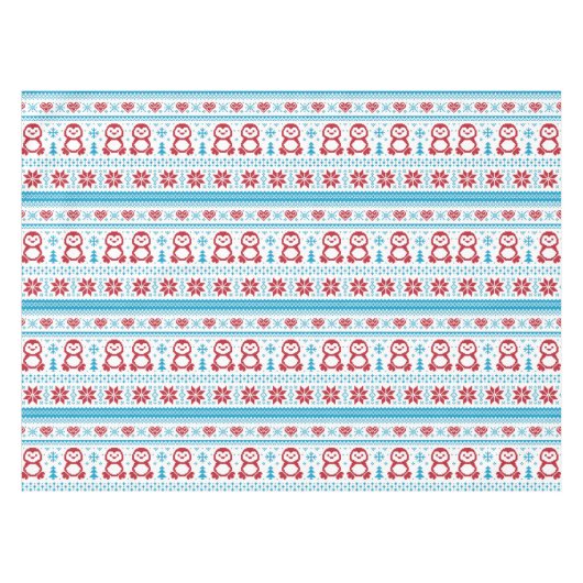Kerst- en winterbreiwerk tafelkleed (Voorkant (Horizontaal))