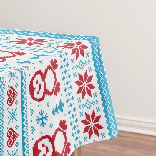 Kerst- en winterbreiwerk tafelkleed (Voorbeeld)