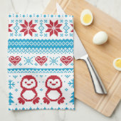 Kerst- en winterbreiwerk theedoek (Quarter Fold)