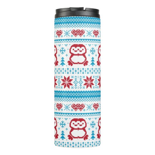 Kerst- en winterbreiwerk thermosbeker (Achterkant)