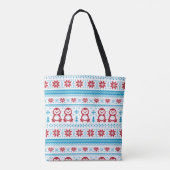 Kerst- en winterbreiwerk tote bag (Achterkant)