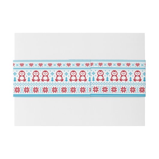 Kerst- en winterbreiwerk uitnodigingen wikkel (Achterkant Voorbeeld)