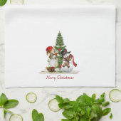 Kerst- en winterkeukenhanddoek theedoek (Gevouwen)