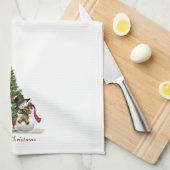 Kerst- en winterkeukenhanddoek theedoek (Quarter Fold)