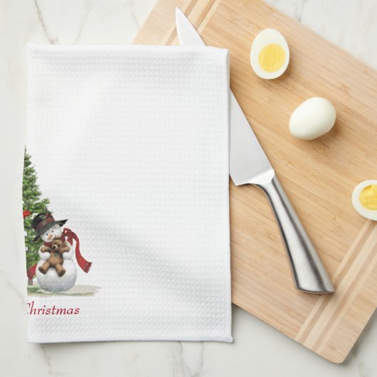 Kerst- en winterkeukenhanddoek theedoek (Quarter Fold)