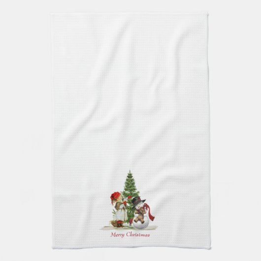 Kerst- en winterkeukenhanddoek theedoek (Verticaal)