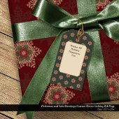 Kerst en Yule Blessings Custom Green Holiday Cadeaulabel